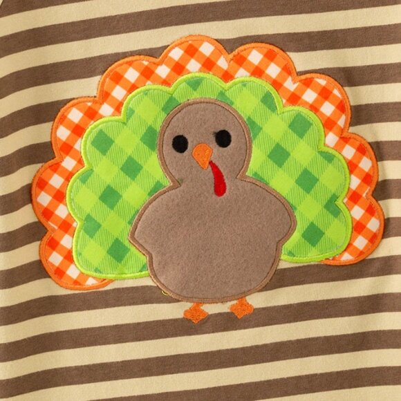 Boutique Thanksgiving Turkey Boys Long Sleeve Shirt - Picture 2 of 5